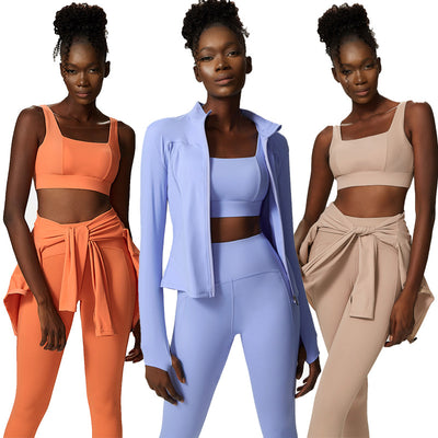 Conjunto de Yoga Tres Piezas Color Nude - Image 5