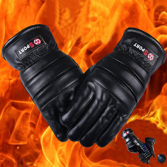 Guantes de Cuero de Invierno Unisex con Forro Polar y Pantalla Táctil