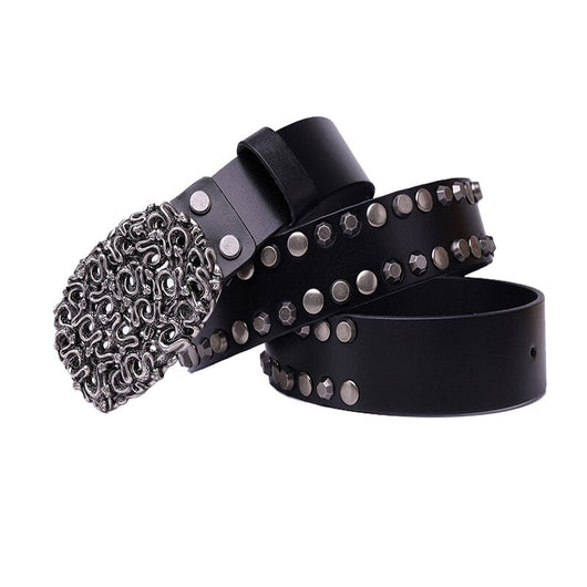 Cinturón de Cuero Genuino con Remaches para Hombre - Estilo Trend - Image 4