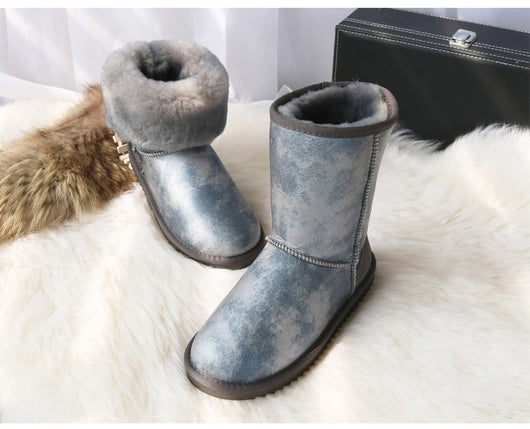 Botas de Nieve Impermeables con Piel de Oveja y Pelaje - Image 11