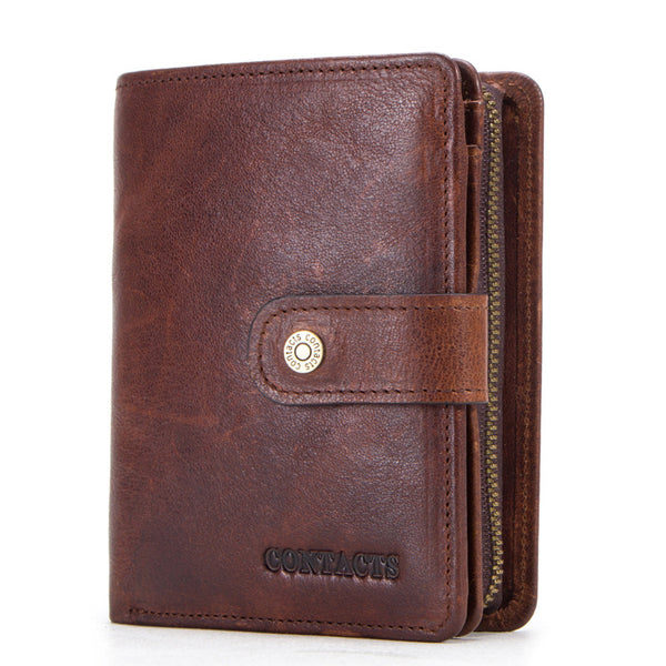 Billetera Multifuncional de Cuero Vacuno con Protección RFID