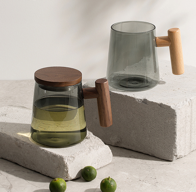 Tazas de Vidrio con Separador para Té e Infusiones