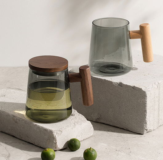 Tazas de Vidrio con Separador para Té e Infusiones