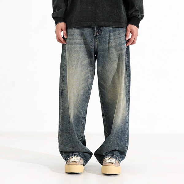 Jeans Anchos Retro Americano de Cintura Suelta para Hombre