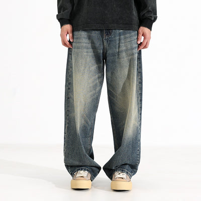 Jeans Anchos Retro Americano de Cintura Suelta para Hombre - Image 2