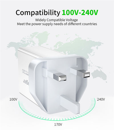 Cargador Rápido USB de 30W con 3 Puertos - Carga Simultánea - Image 10
