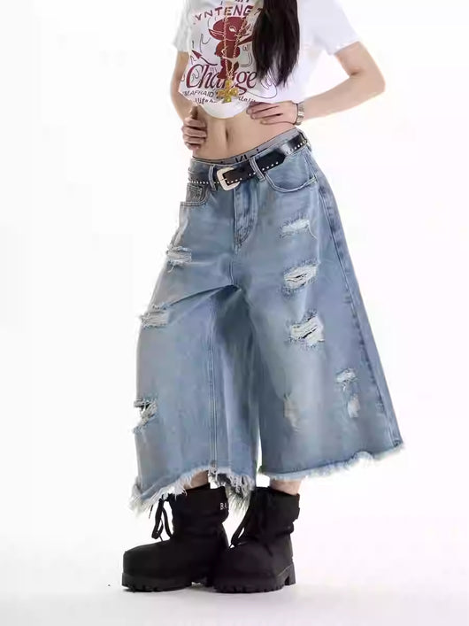 Jeans Rotos Estilo Retro Americano para Chicas - Image 4