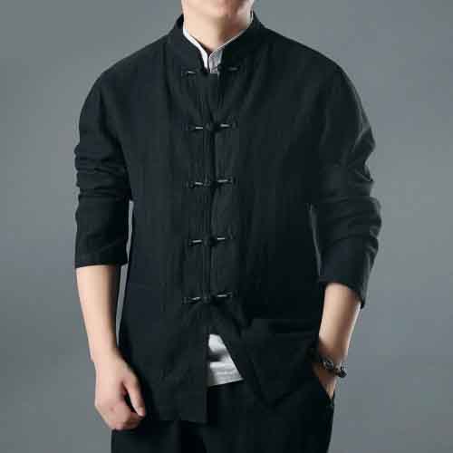 Chaqueta de Lino Casual para Hombre de Manga Larga - Image 4