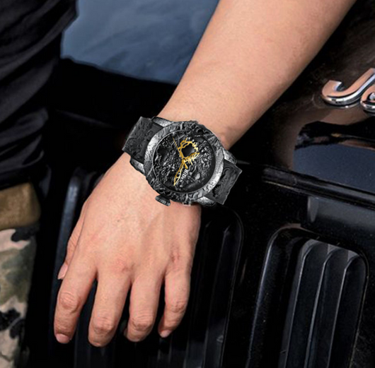 Reloj Deportivo Hombre Lujo Dragón 3D Sumergible Cuarzo Premium - Image 3