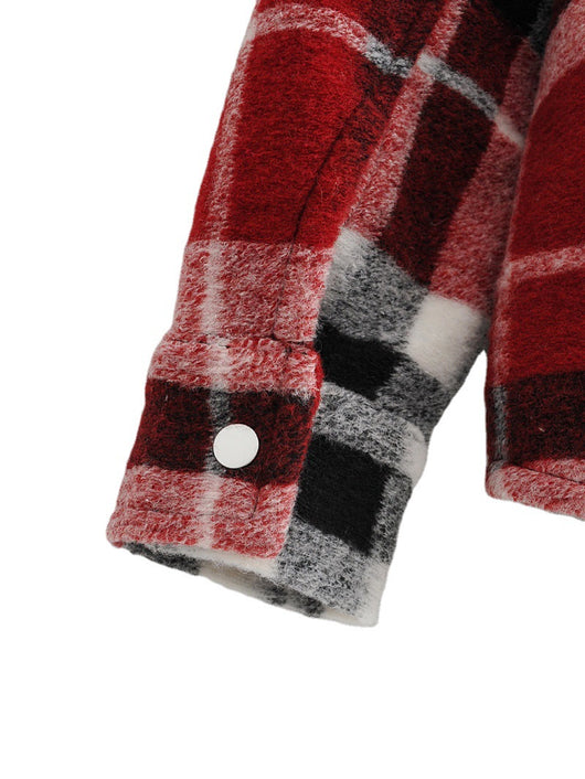 Chaqueta Camisa Cuadros Suelta Estilo Europeo y Americano para Mujer - Image 8