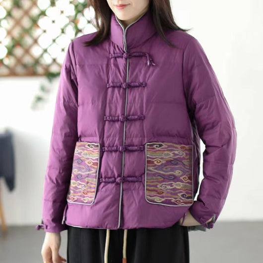 Chaqueta Acolchada Corta para Mujer con Bordado - Image 2