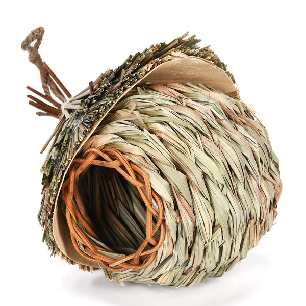 Nido de Paja Colgante para Pájaros - Decoración Natural Manual