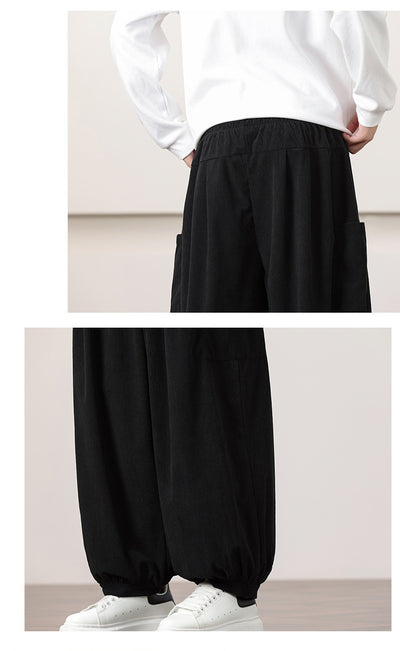 Pantalones Harem de Pana Otoño Estilo Chino para Hombre - Image 30