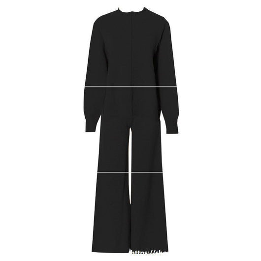 Conjunto de Pantalón Ancho y Suéter Tejido Grueso para Mujer - Image 5