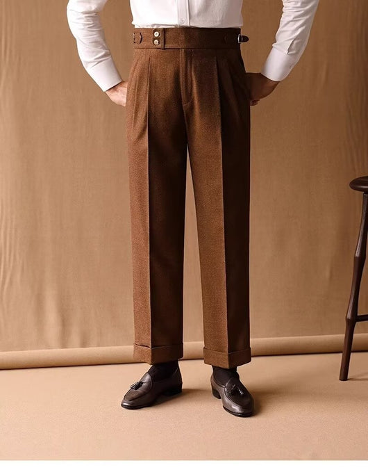 Pantalones de Invierno Rectos Cintura Alta para Hombre con Hebillas Parisinas - Image 24