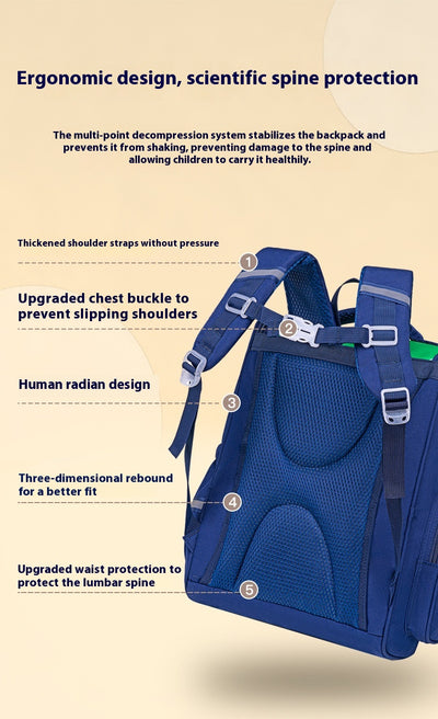 Mochila Escolar Infantil Ligera y de Gran Capacidad con Protección de Columna Estilo Británico - Image 26