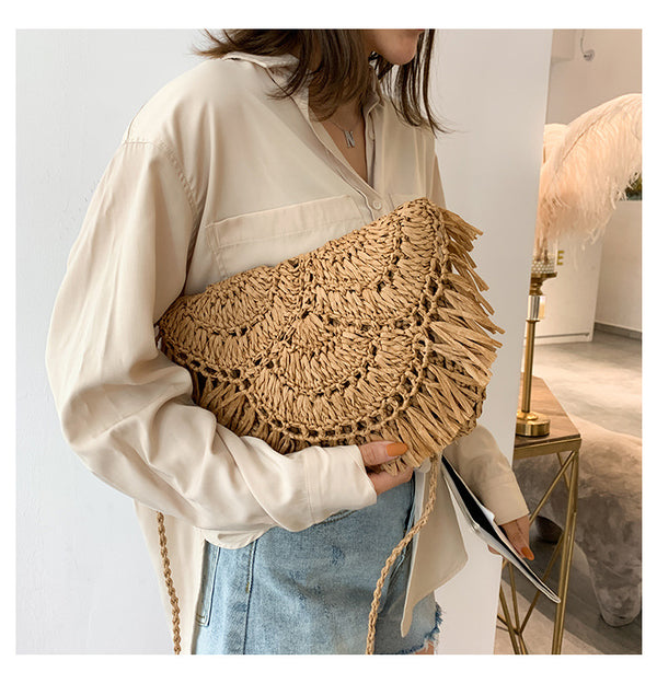 Bolso Tejido a Mano con Solapa Grande