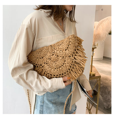 Bolso Tejido a Mano con Solapa Grande