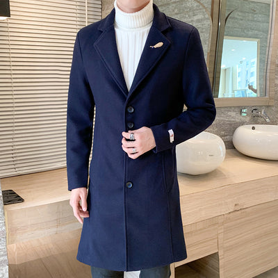 Abrigo de Lana Slim Fit Elegante en Colores Sólidos - Image 2