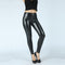 Pantalones Negros Ajustados de Terciopelo con Cintura Alta y Efecto Levantacaderas