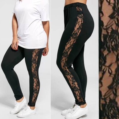 Leggins Tallas Grandes con Encaje Calado Sexy - Image 3