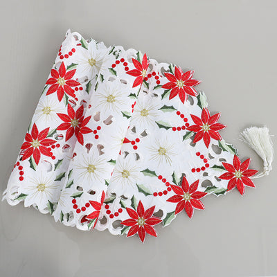 Camino de Mesa Navideño con Flores Bordadas - Image 9