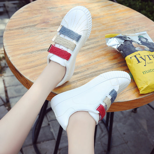 Zapatillas Deportivas Blancas con Velcro - Estilo Coreano Casual - Image 4