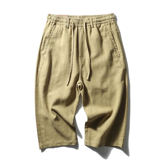 Pantalones Capri de Lino y Algodón Transpirables - Estilo Casual - Image 4