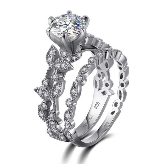 Anillo de Compromiso Diamante Hoja de Árbol - Diseño Europeo Princesa - Image 5