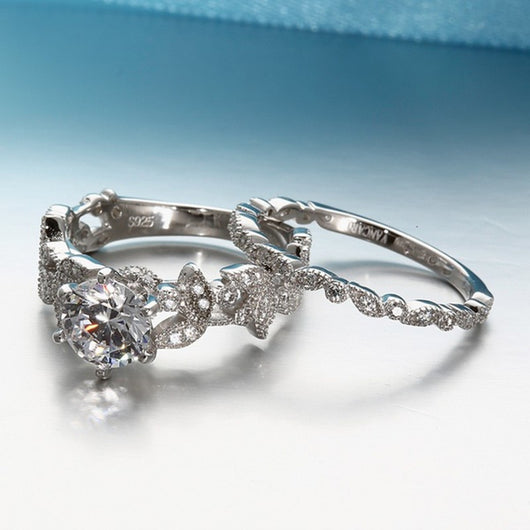Anillo de Compromiso Diamante Hoja de Árbol - Diseño Europeo Princesa - Image 3