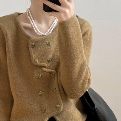 Cardigan Corto de Punto Clásico Estilo Francés Elegante - Image 3
