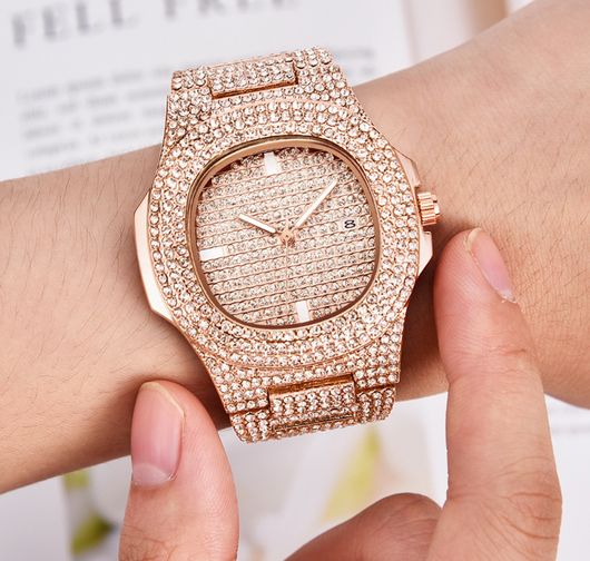 Reloj de Lujo para Hombre con Diamantes y Calendario - Cuarzo Premium - Image 4