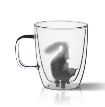 Taza Térmica de Vidrio Soplado con Diseño de Gato - Doble Aislamiento - Image 11