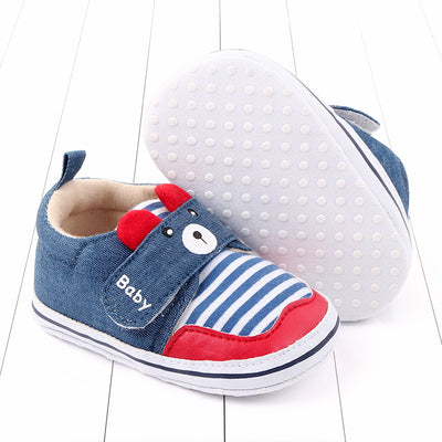 Zapatos Infantiles de Rayas con Caricaturas y Cierre Velcro - Image 4