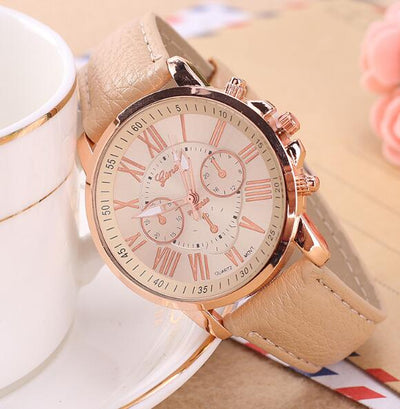Reloj Digital de Cuero con Tres Esferas - Diseño Clásico Beige - Image 12
