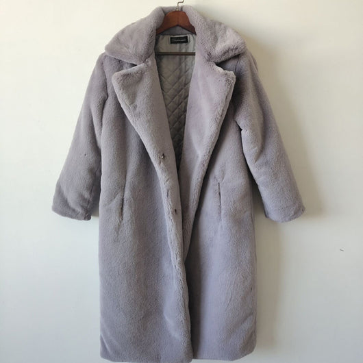 Abrigo Largo de Cashmere y Algodón con Detalles de Pelaje para Mujer - Image 17