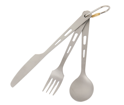 Juego de Cubiertos de Titanio Puro para Camping - Cuchillo, Tenedor y Cuchara Portátil - Image 6