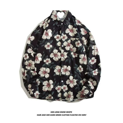 Camisa Retro Holgada Estilo Hong Kong con Estampado de Manga Larga para Hombre - Image 10