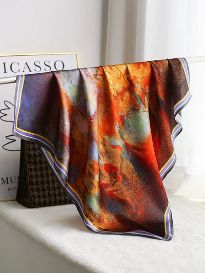 Pañuelo de Seda Cuadrado Lujo Elegante - Accesorio Premium para Regalo - Image 28