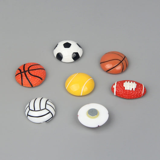 Yellow tennis ball shaped refrigerator magnet with white lines, made of resin and a strong magnet. - Image 12