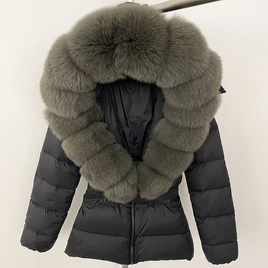 Chaqueta Acolchada Corta Ajustada para Mujer con Forro de Piel - Image 4