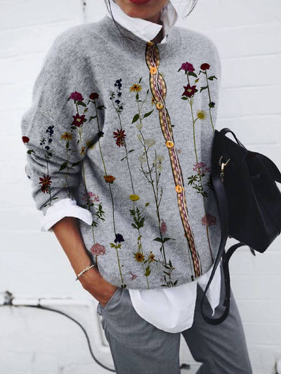 Blusa Suelta Estampado Floral Manga Larga para Mujer - Image 8