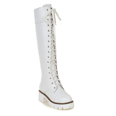Botas Altas con Cordones y Tacón Bajo - Image 7