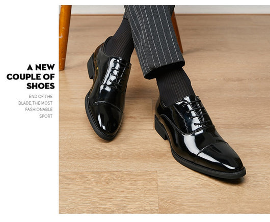 Zapatos Oxford de Cuero Charol con Punta Fina - Calzado Ejecutivo para Hombre - Image 23