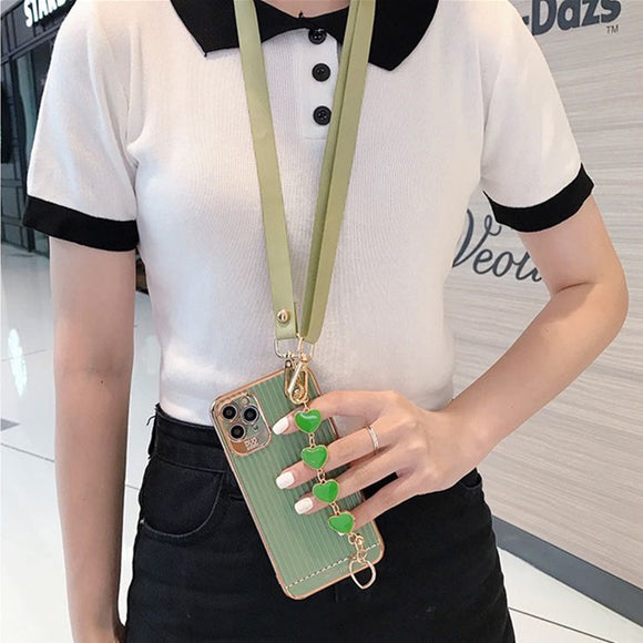 Funda Protectora de Silicona Blanda Compatible con Apple con Correa de Muñeca Antigolpes