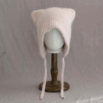 Gorro Tejido Cálido con Orejas de Gato - Pelaje de Conejo Suave - Image 12