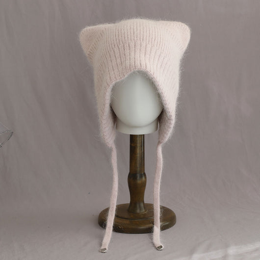 Gorro Tejido Cálido con Orejas de Gato - Pelaje de Conejo Suave - Image 12