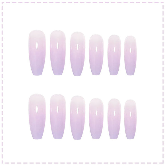Parches de Uñas Degradado Púrpura - Diseño Adhesivo Instantáneo