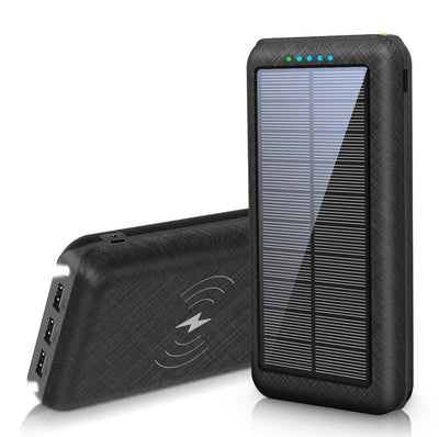 Cargador Solar Inalámbrico Qi Portátil con 3 Puertos USB - Compatible con iPhone, Samsung y Xiaomi - Image 11