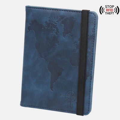 Cartera de Pasaporte con Mapa Mundial, Protección Antimagnética y Múltiples Compartimentos - Image 6